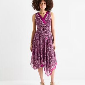 NWT Rabbit Rabbit Rabbit Sleeveless Fit & Flare Midi Dress Berry 16